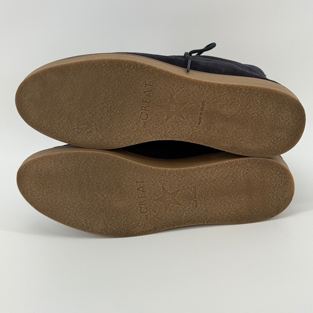 The Great. The Trooper Shoe Suede Shearling Chukka Women's Size 10 Midnight Blue - Picture 13 of 15